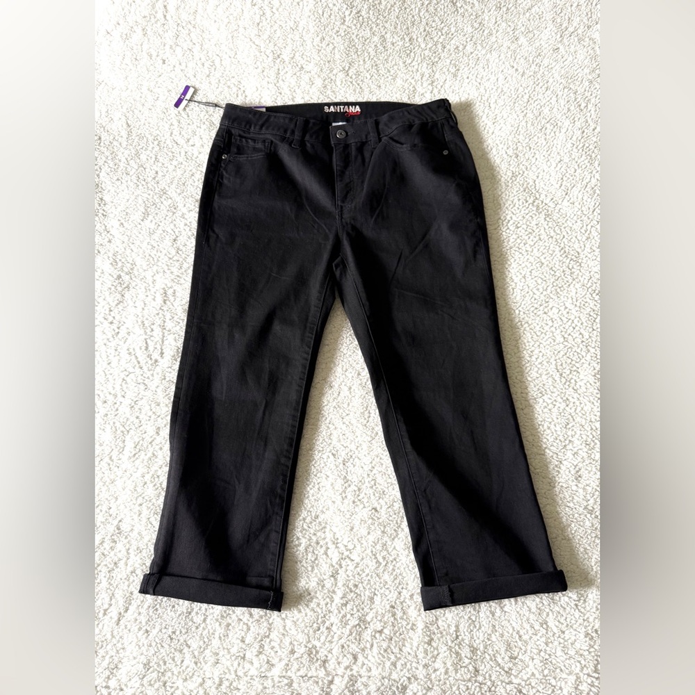 Santana Jeans Black Mid-Rise with Tummy Control Women's Size 14 New with Tags
